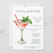 Kerstcocktail Martini Vakantiefeestje Kaart (Voorkant)