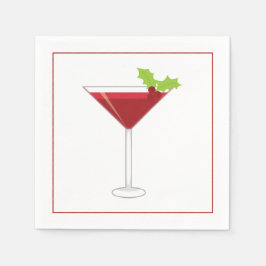 Kerstcocktail Napkin met martini, olijfolie en Servet