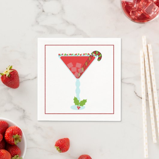 Kerstcocktail Napkin met martini, olijfolie en Servetten (Insitu)