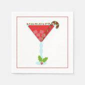 Kerstcocktail Napkin met martini, olijfolie en Servetten (Voorkant)