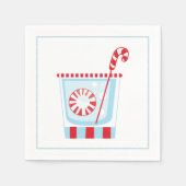 Kerstcocktail Napkin met martininelaag Servet (Voorkant)
