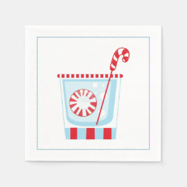 Kerstcocktail Napkin met martininelaag Servet