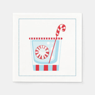 Kerstcocktail Napkin met martininelaag Servet