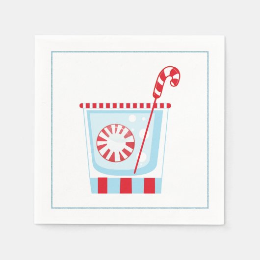 Kerstcocktail Napkin met martininelaag Servet (Voorkant)