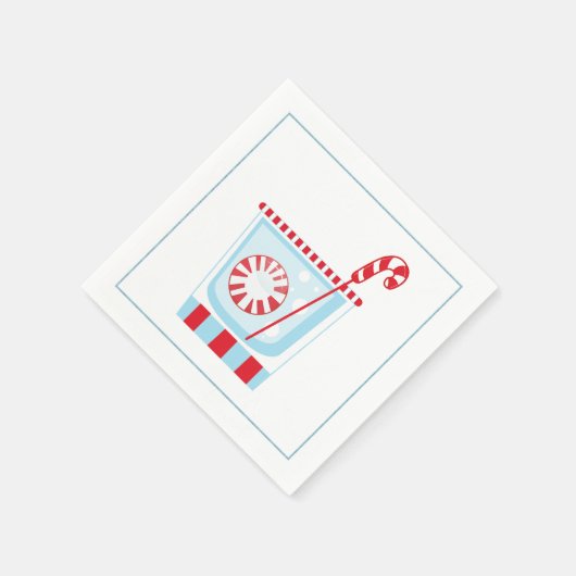 Kerstcocktail Napkin met martininelaag Servet (Hoek)