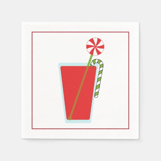 Kerstcocktail Napkin met martininelaag Servetten (Voorkant)