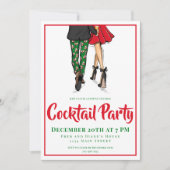 Kerstcocktail party uitnodiging feestelijk paar (Voorkant)