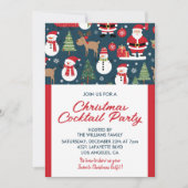 Kerstcocktail Party Uitnodiging hert santa (Voorkant)