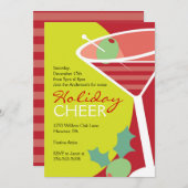 Kerstcocktail Party uitnodigingen met Martini (Voorkant / Achterkant)