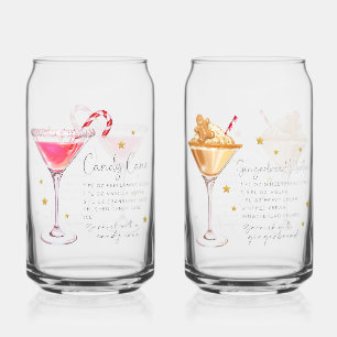 Kerstcocktail receptenset 2 blikvorm glas