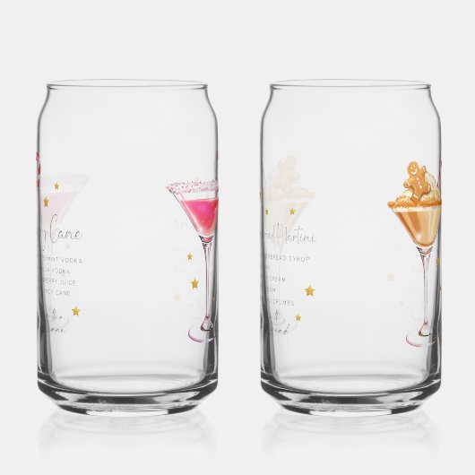 Kerstcocktail receptenset 2 blikvorm glas (Rechts)
