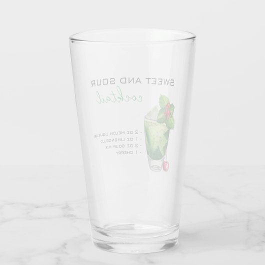 Kerstcocktail Recipe Green Drink Glas (Achterkant)