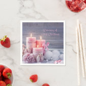 Kerstcocktail servetten, roze Kerstmis Servet (Insitu)