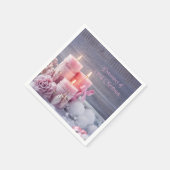 Kerstcocktail servetten, roze Kerstmis Servet (Hoek)