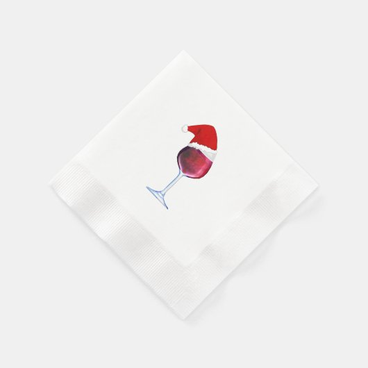 Kerstcocktail servetten wijn Santa Hat (Hoek)