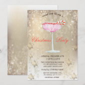 Kerstcocktail Sneeuwvlokken Gouden Kerstmis Kaart (Voorkant / Achterkant)