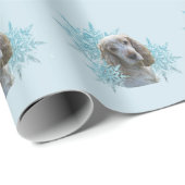 kerstcocktail Spaniel Snowflakes Cadeaupapier (Rol Hoek)