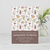 Kerstcocktail uitnodiging Cocktail Patroon (Staand voorkant)