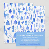 Kerstcocktail uitnodiging Mooie Aquarel (Voorkant / Achterkant)