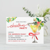 Kerstcocktail uitnodiging voor feestje (Staand voorkant)