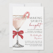 Kerstcocktail Vakantiefeest Uitnodiging (Voorkant)