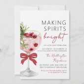 Kerstcocktail Vakantiefeest Uitnodiging (Voorkant)