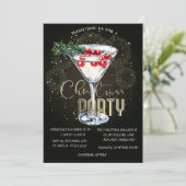 Kerstcocktail vuurwerk kerstbedrijf kaart (Staand voorkant)