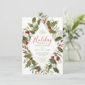 Kerstcocktail Waterverf  Holly Kaart (Staand voorkant)