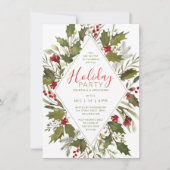 Kerstcocktail Waterverf  Holly Kaart (Voorkant)