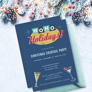 Kerstcocktailparty in midcentury modern stijl kaart