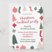 Kerstcocktailparty Kerstpatroon  Kaart (Voorkant)