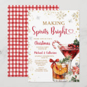 Kerstcocktailparty 'Making Spirits Bright' Kaart (Voorkant / Achterkant)