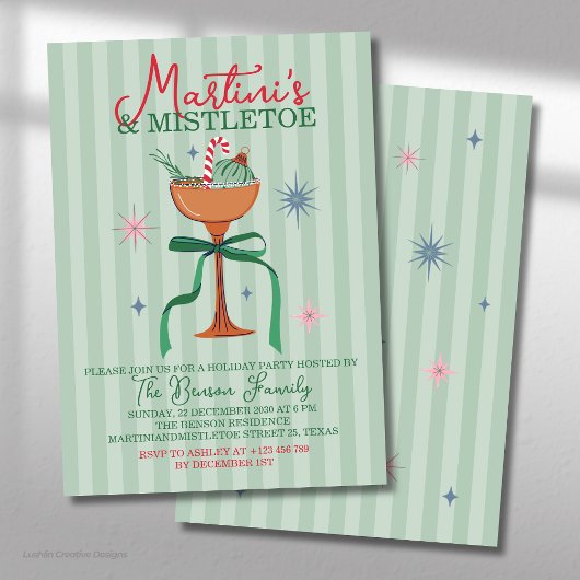 Kerstcocktailparty met Martini's & Mistletoe Kaart