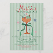 Kerstcocktailparty met Martini's & Mistletoe Kaart (Voorkant)
