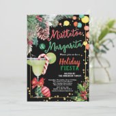 Kerstcocktailparty Mistletoe en Margarita Kaart (Staand voorkant)