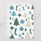 Kerstcocktailparty Nodig Schattige groen blauw uit Kaart (Achterkant)