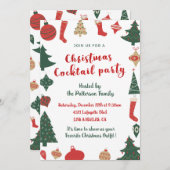 Kerstcocktailparty Schattigee Sokken Kaart (Voorkant / Achterkant)