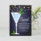Kerstcocktailparty Uitnodiging (Staand voorkant)
