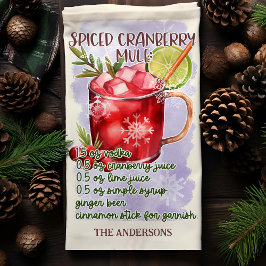 Kerstcocktailrecept voor Spiced Cranberry Mule Theedoek