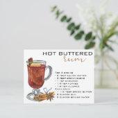 Kerstcocktailrecept warme boterige rum briefkaart (Staand voorkant)
