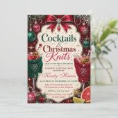 Kerstcocktails Breiwerk Kerstfeest Kaart (Staand voorkant)