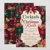 Kerstcocktails Breiwerk Kerstfeest Kaart (Voorkant / Achterkant)