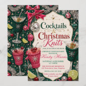 Kerstcocktails Breiwerk Kerstfeest Kaart (Voorkant / Achterkant)