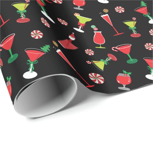 Kerstcocktails Cadeaupapier (Rol Hoek)