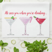 Kerstcocktails Humoureuze prijsopgave Theedoek (Gevouwen)