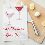 Kerstcocktails Humoureuze prijsopgave Theedoek (Quarter Fold)