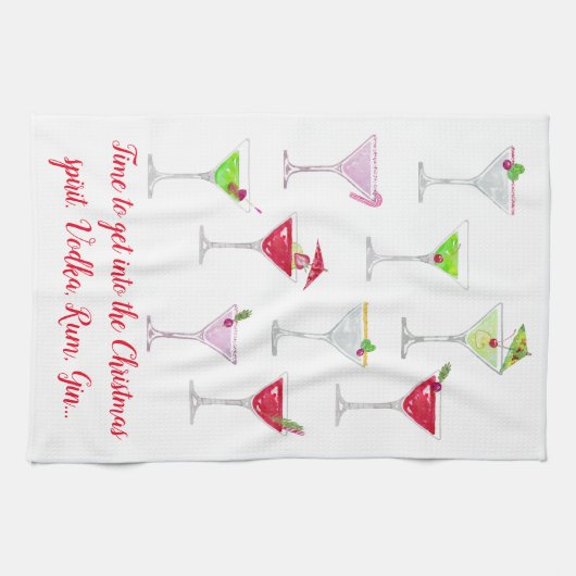 Kerstcocktails Humoureuze prijsopgave Theedoek (Horizontaal)