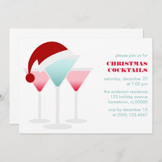 kerstcocktails kaart (Voorkant / Achterkant)