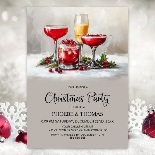 Kerstcocktails Kerstfeest Kaart