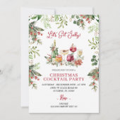 Kerstcocktails Lets Krijgen Jolly Uitnodiging (Voorkant)